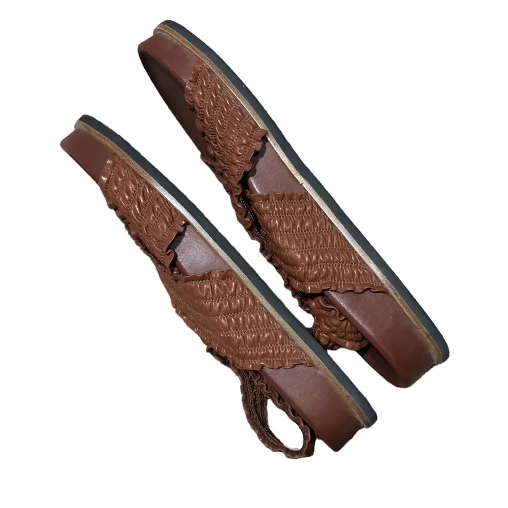 RAG & BONE | Women’s Bailey Brown Leather Stretch Cross-Strap Sandals size 6